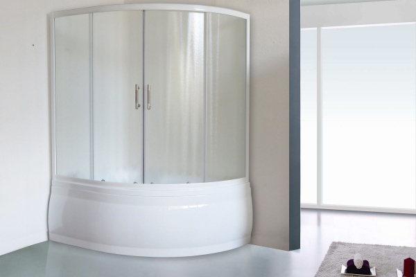 Шторка для ванны Royal Bath 160х100х150 см, матовое  стекло, RB 160ALP-C