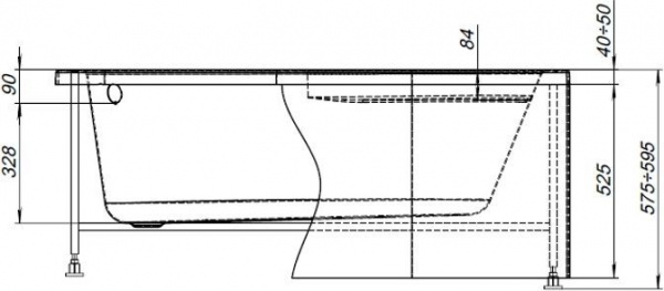 Каркас сварной для акриловой ванны Aquanet Mia140x80 L/R