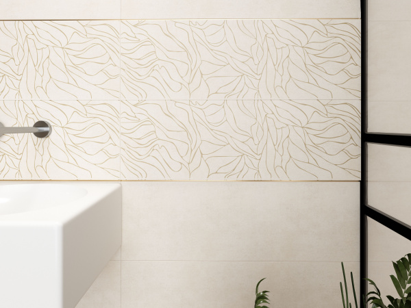 Керамическая плитка настенная Meissen Keramik Organic органик бежевый рельеф 25x75 ORU013