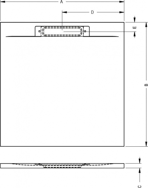 Душевой поддон Riho ISOLA 90x80  COLOUR LIGHT GRAY, DR120900000000S