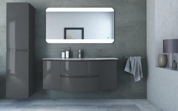 Шкафчик подвесной Cezares VAGUE левый, 34x40x55, 54856 Grigio lucido