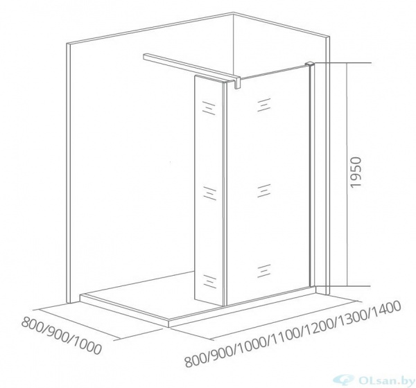 Душевая стенка Bas WALK IN SP2-80-C-B