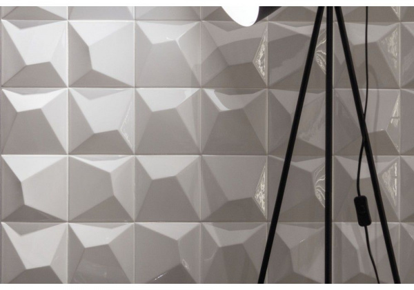 Керамическая плитка настенная CIFRE ceramica VERTEX CURVE SILVER PB METALICO 15X15