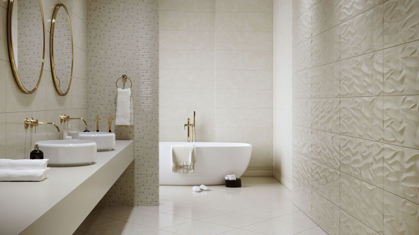 Керамическая плитка настенная Eurotile Ceramica MARBELIA (рельеф) 24,5х69,5, 668 MBF1BN