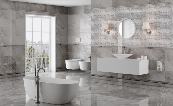 Керамическая плитка настенная Eurotile Ceramica ECLIPSE GRAY 29,5х89,5, 626 ECP3GY