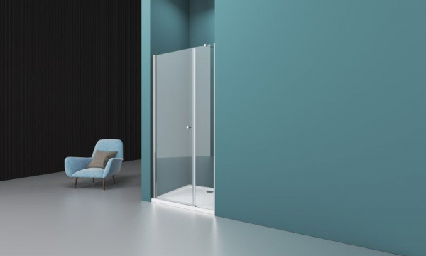 Душевая дверь BelBagno 1650x1950, прозрачное стекло, хромированный профиль, ETNA-B-11-90+80-C-Cr