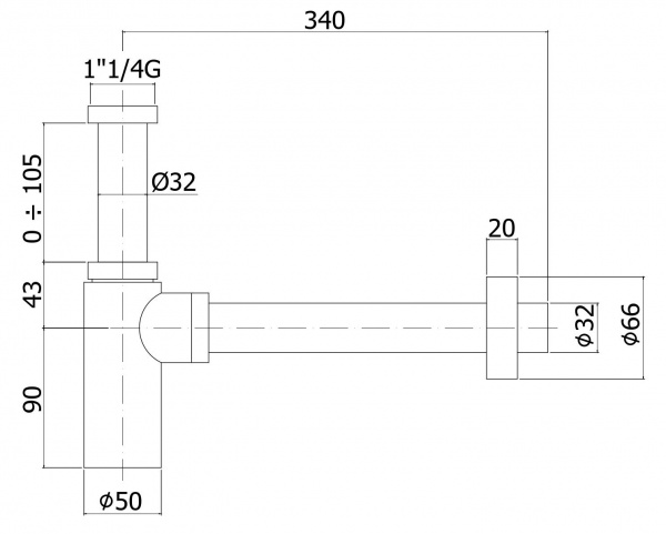Сифон для раковины Paffoni Minimal ZACC240BO