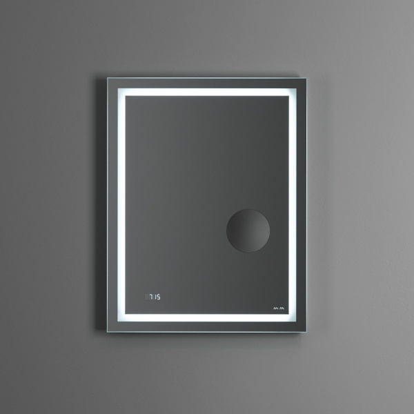 Зеркало AM.PM GEM с контурной Led-подсветкой, часами и косметическим зеркалом, 55 см, M91AMOX0553WG