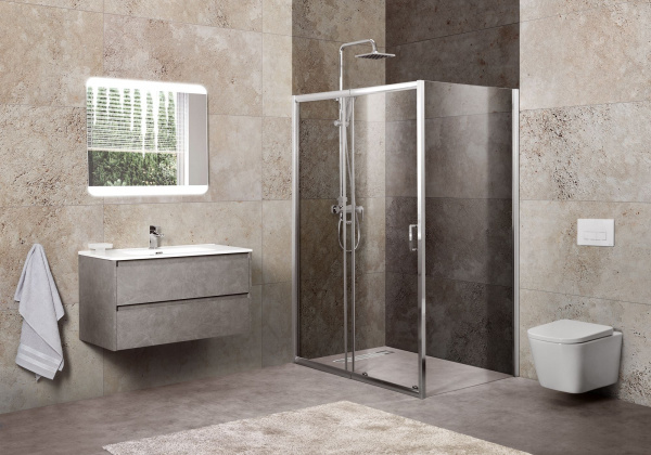 Душевая кабина BelBagno Unique (1100-1250)x900x1900, прозрачное стекло, хромированный профиль, UNIQU