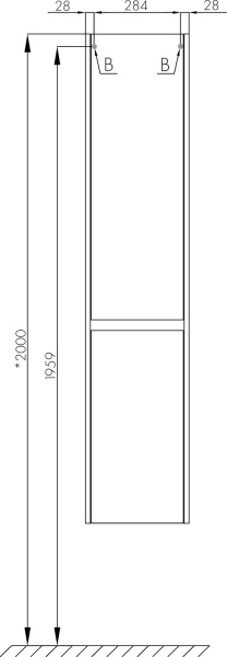 Шкаф-колонна Акватон Нортон левая, 1A249403NT01L
