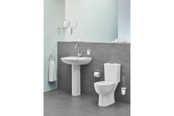 Унитаз напольный Grohe Bau Ceramic безободковый, горизонтальный выпуск, альпин/белый, 39349000