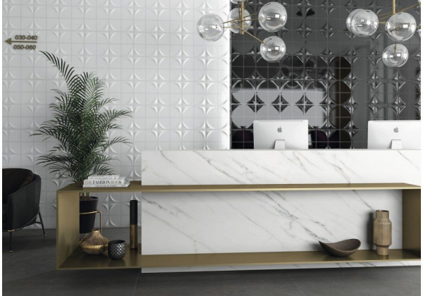 Керамическая плитка настенная CIFRE ceramica VERTEX CURVE WHITE PB BRILLO 15X15