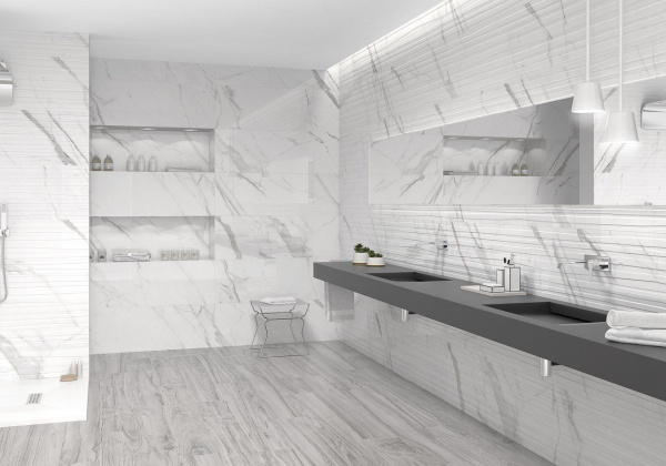 Керамическая плитка настенная CIFRE ceramica STATUARIO BRILLO PB RECT. BRILLO 30X90