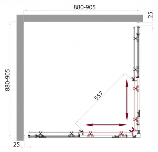 Душевая кабина BelBagno Sela 900x900x1900, прозрачное стекло, хромированный профиль, SELA-A-2-90-C-C