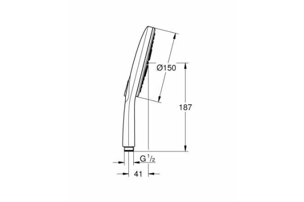 Ручной душ Grohe RainShower SmartActive 150, хром, 26553000