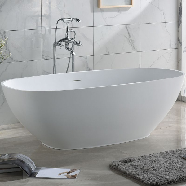 Ванна из искусственного мрамора Aqua de Marco Анджело 173*80*53 см, белая, 1175WANG