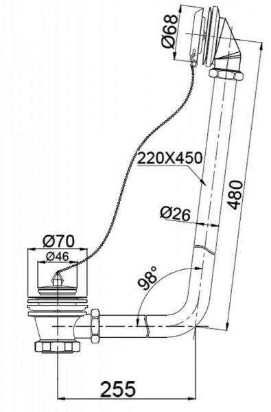Слив-перелив BelBagno, золото, BB567-OVF-ORO