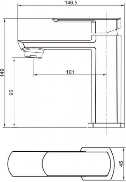 Смеситель для раковины Aquanet Cinetic AF120-10С