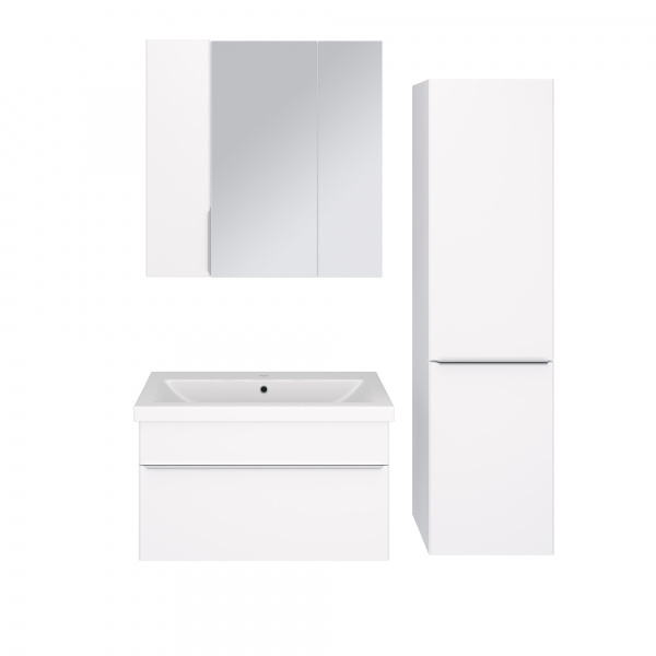 Тумба под раковину Aqua de Marco Аксиома, 80 см, 1 ящик, белый глянец, 2080WGAXI/H
