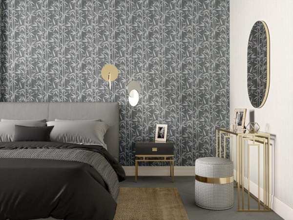 Обои виниловые Kerama Marazzi Бамбук база, серо-зеленый, KM5009