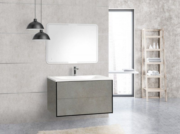 Тумба подвесная для раковины Cezares PREMIER, PREMIER-HPL-100-2C-SO-CESTR-BLUM Cemento Struttura