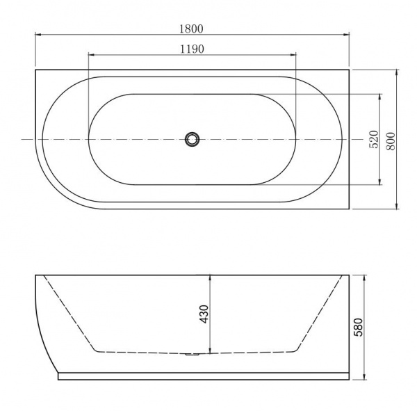 Акриловая ванна Aquanet Elegant B 180x80 3806N Matt Finish