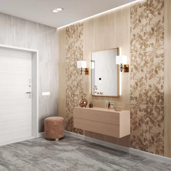 Керамическая плитка настенная Kerama Marazzi Семпионе 30x89,5 коричневый темный мат, 13096TR