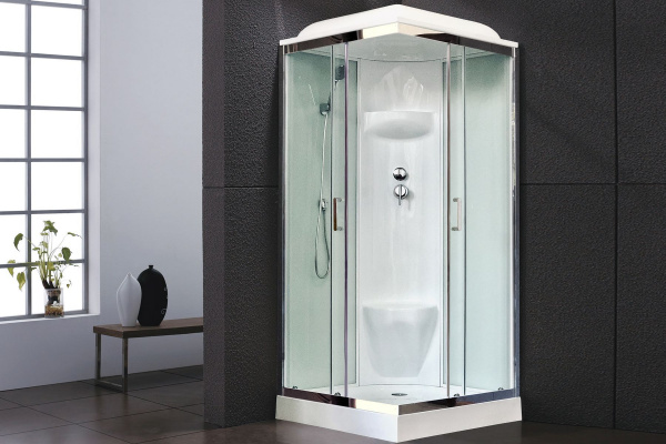 Гидромассажный бокс Royal Bath 80х80х217, белое/прозрачное стекло, хромированный профиль, RB 80HP6-W