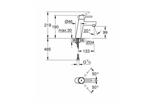 Смеситель для раковины Grohe Concetto, хром, 23451001