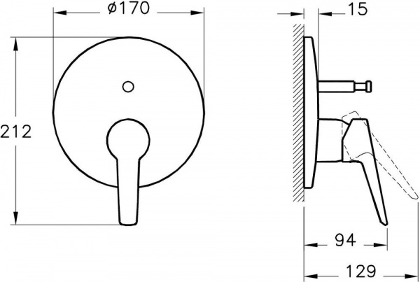 Душевая система Vitra Solid S с внутренней частью, хром, A49264EXP
